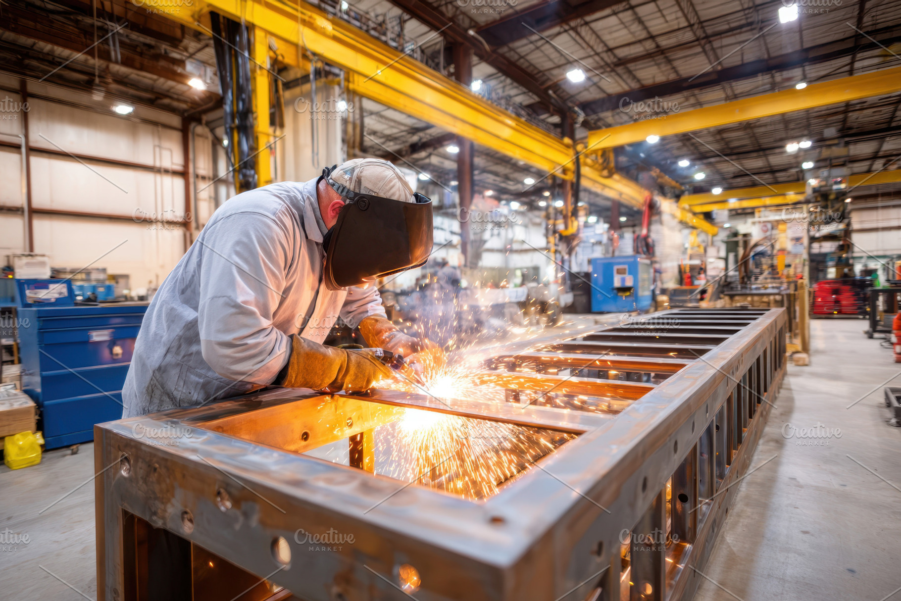 Welder at Work in Industrial Factory, an Industrial Photo by AlyaAnd