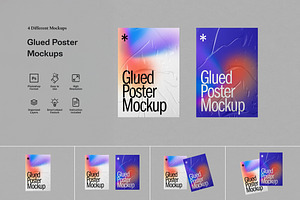 Glued Poster Mockups, a Mockup by artimasa