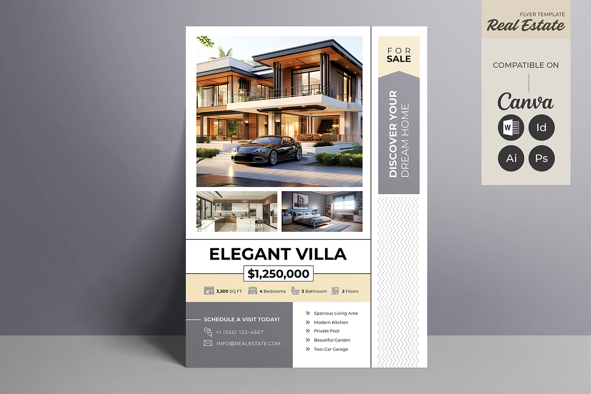 Real Estate Flyer | Canva | Word, a Flyer Template by Template Zone (Photo 1 of 5)