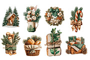 Watercolor Winter Cabin ClipArt, an Illustration by Designworld (Thumbnail 4 of 5)