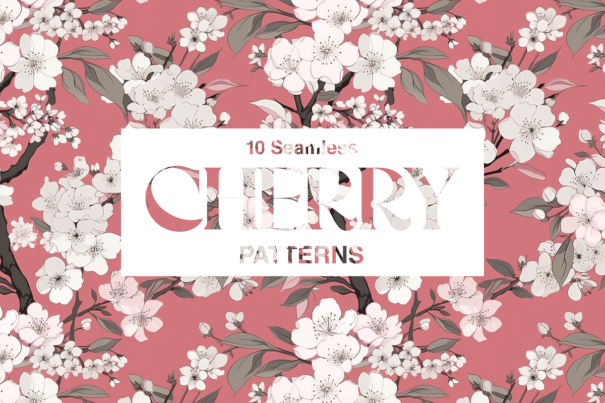 10 Cherry Blossom Patterns, a Pattern Graphic by Motifs (Photo 7 of 12)