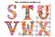 Pastel Floral Alphabet Letters, a Decorative Illustration by Creative Art By SamM (Thumbnail 6 of 10)