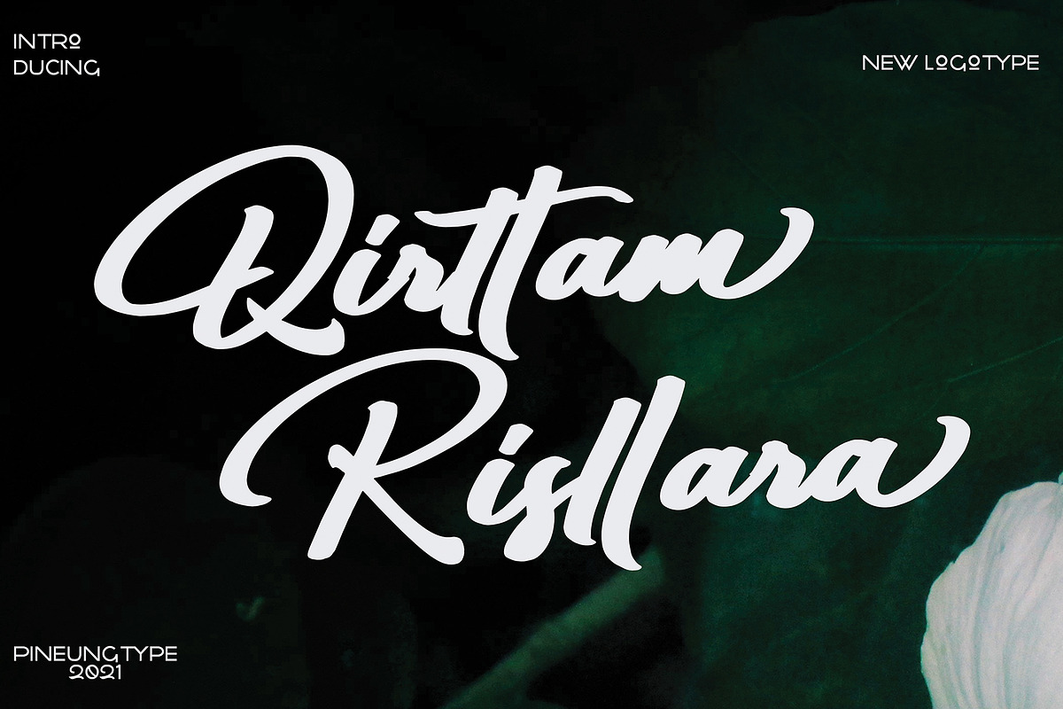 Qirttam Risllara, a Script Font by pineungtype (Photo 1 of 9)