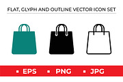 Shopping Bag Icons, an Outline Icon by Artonix (Thumbnail 1 of 2)