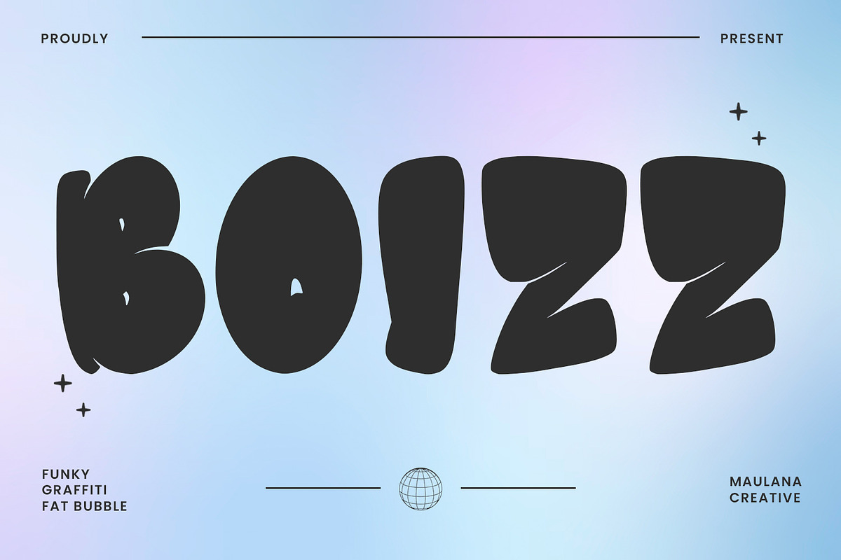 Boizz Graffiti Bubble Display Font, a Handwritten Font by Maulana Creative (Photo 1 of 7)