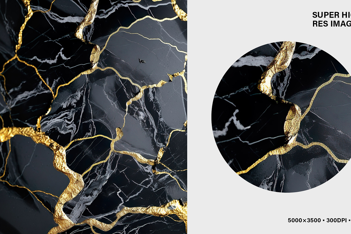 20 Black & Gold Marble Textures., a Texture Graphic by Numinous Academy (Photo 6 of 7)