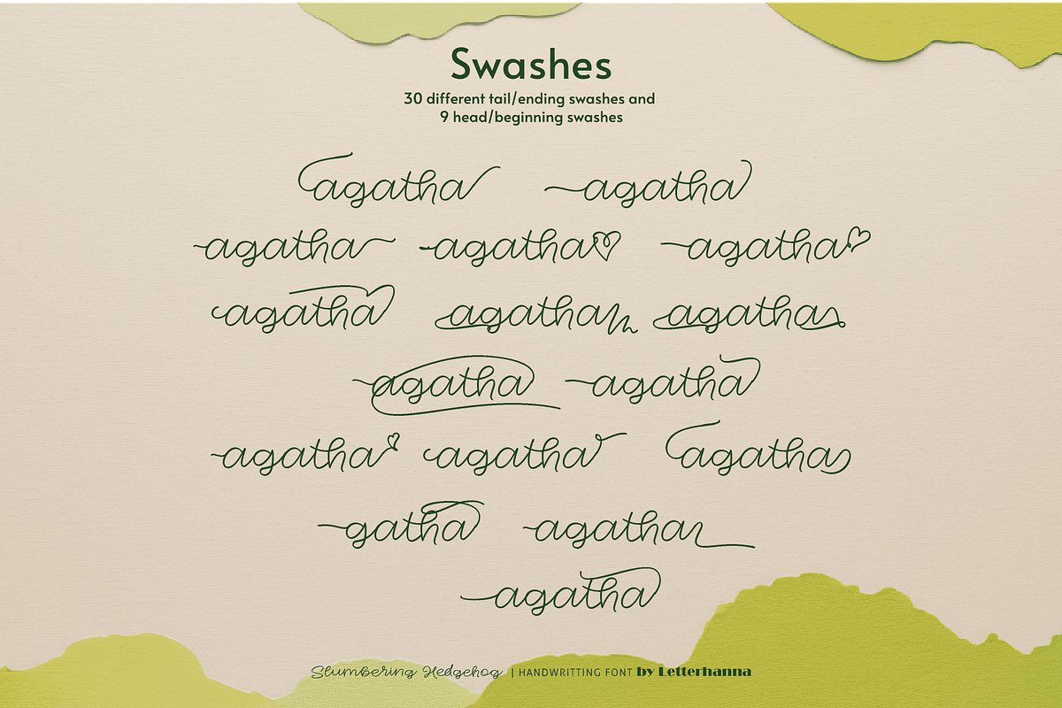 Slumbering Hedgehog Font, a Handwritten Font by Letterhanna Studio (Photo 13 of 24)