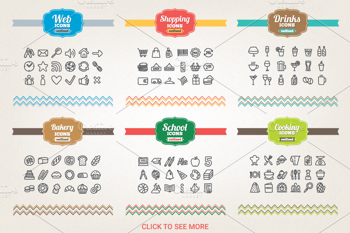 83% Off - Hand Drawn Icons Bundle preview 3