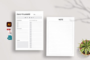 Editable Daily Planner KDP Interior, a Stationery Template by Mazharul Islam (Thumbnail 1 of 3)