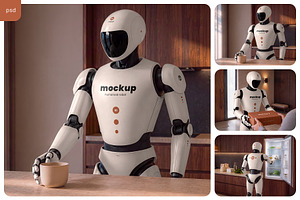 AI Humanoid Robot Branding Mockup