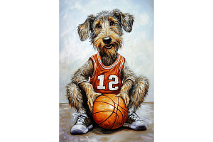 Basketball Wolfhound Dog Home Décor
