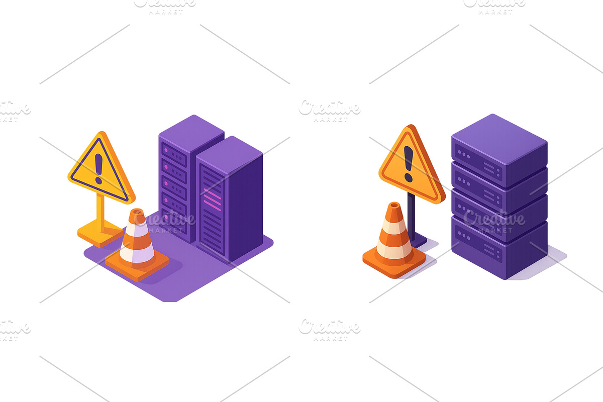 Vector flat illustration of server, a Technology Illustration by ZinetroN