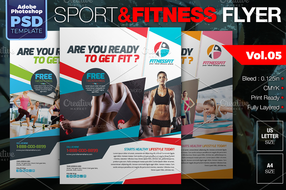 8-in-1 Sport & Fitness Flyers Bundle, a Flyer Template by KitCreativeStudio2 (Photo 6 of 9)