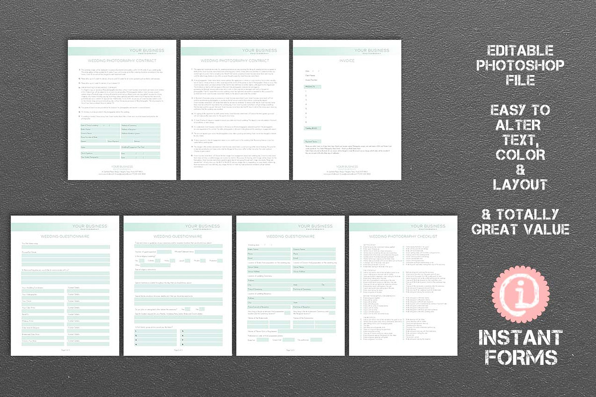 Photography Forms and Contract, a Stationery Template by InstantForms (Photo 3 of 3)