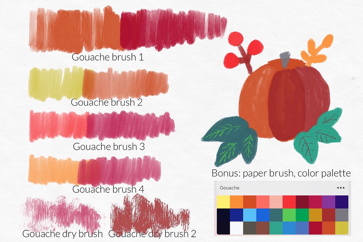 Painterly gouache brushes, a Brush Add-On by Let's Art (Photo 4 of 5)