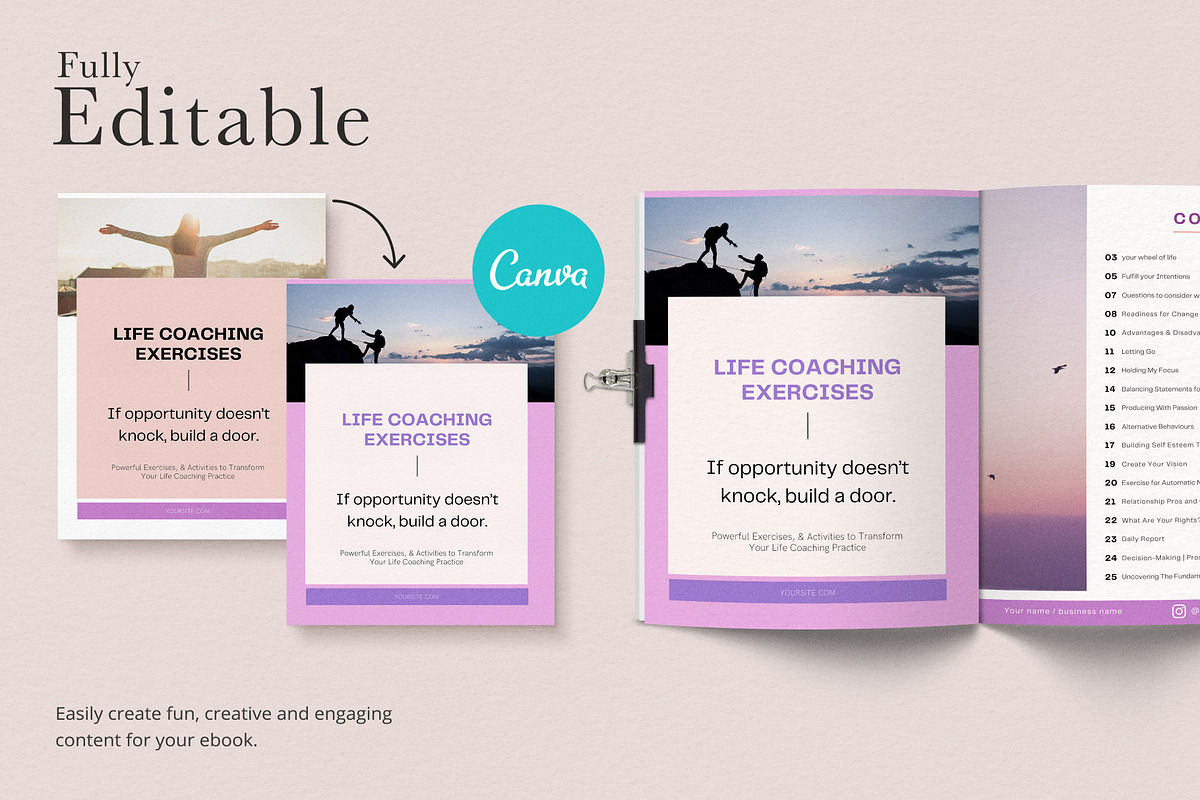Life Coach Exercises Ebook Template, a Magazine Template by Sakura Digitals (Photo 2 of 9)