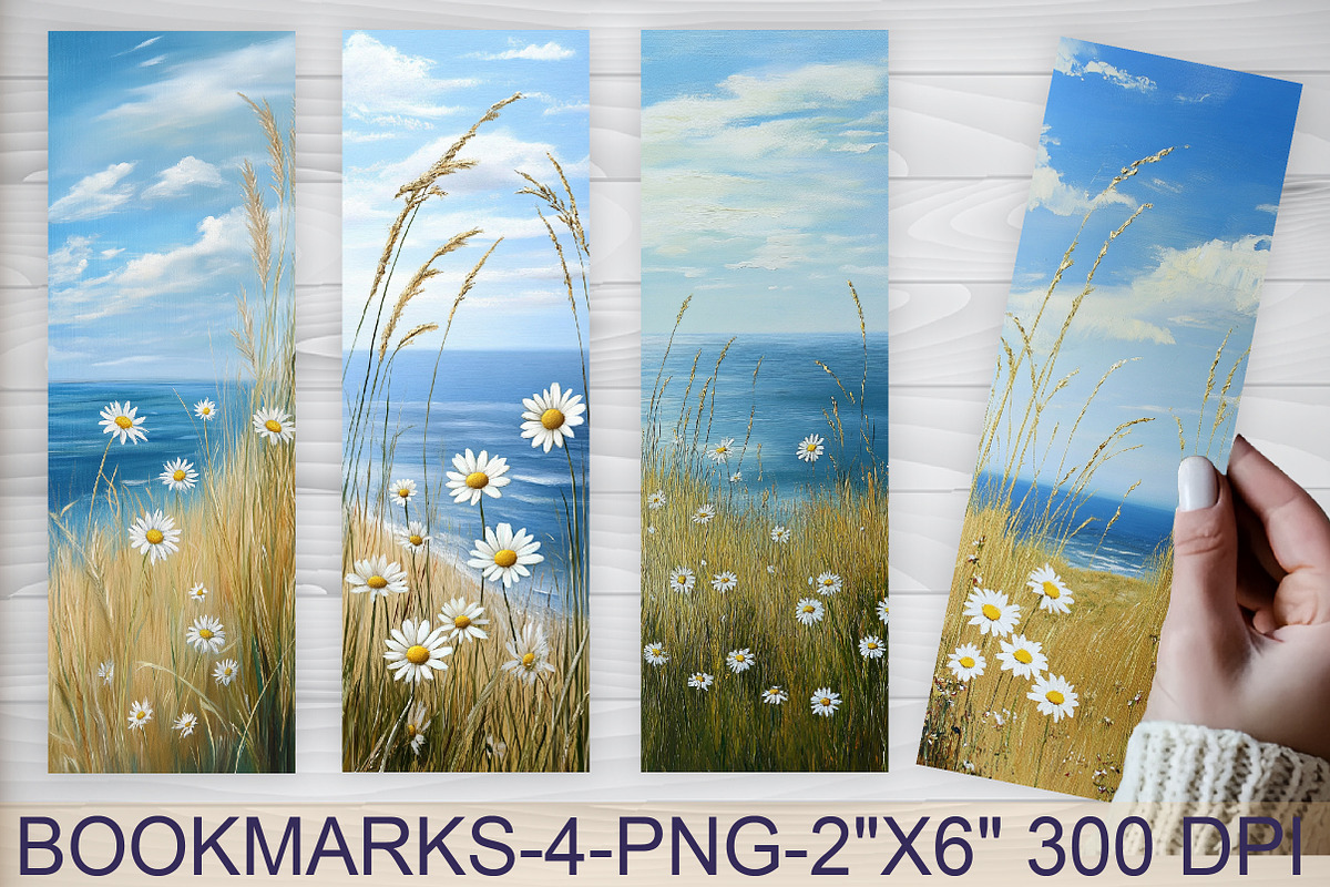 Seaside Spring Daisy Bookmark, an Illustration by Libby Wishes