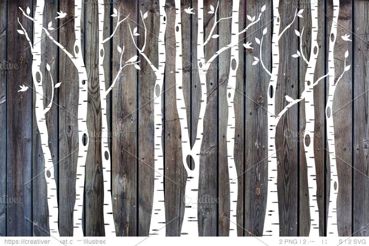 Birch tree silhouettes, EPS, SVG, a Graphic by Illustree (Photo 3 of 4)