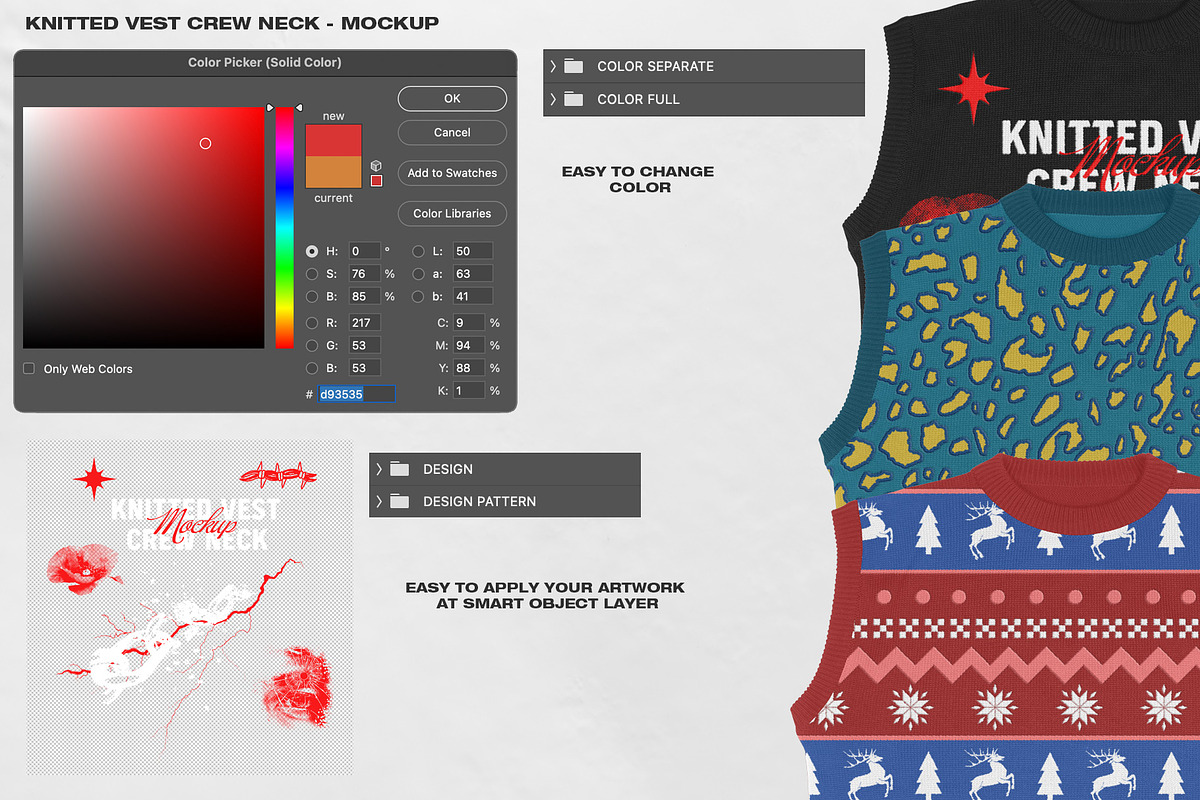 Knitted Vest Crew Neck - Mockup, a Hoody Mockup by DaldSgh (Photo 6 of 11)