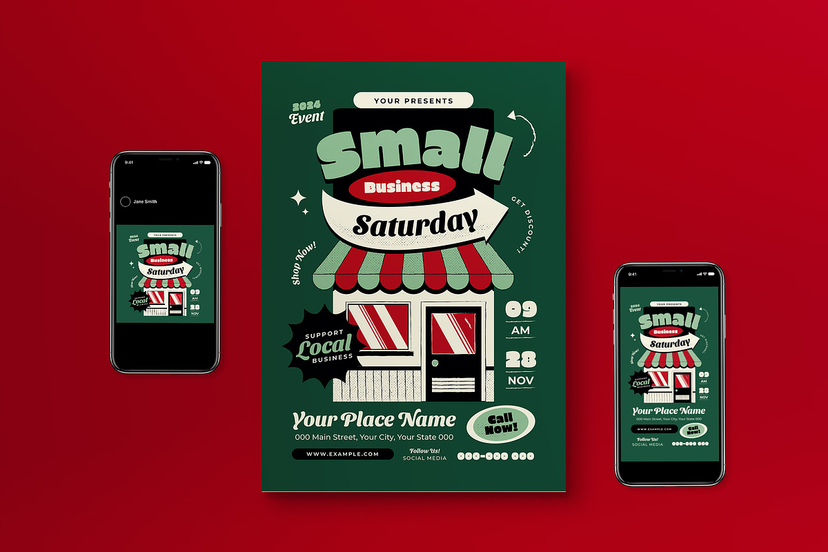 Small Business Saturday Flyer Set, a Flyer Template by graphicook (Photo 1 of 3)