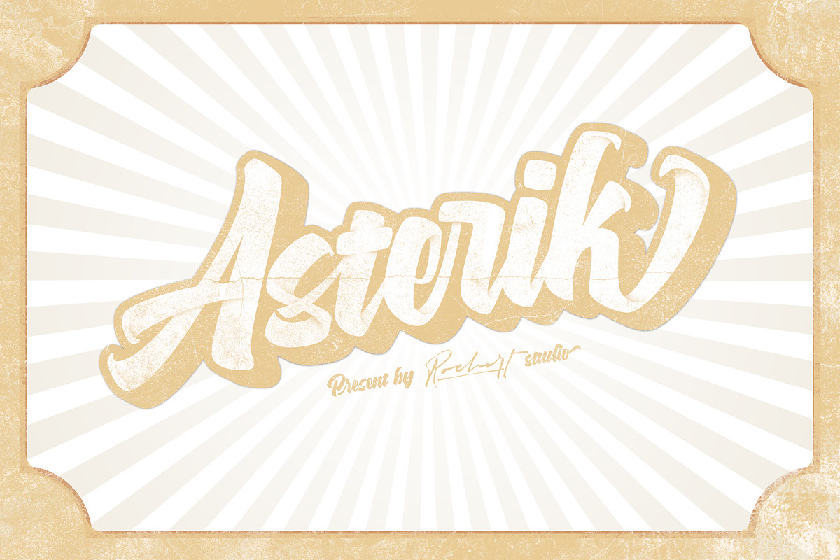 ASTERIK || Layered Bold Script, a Script Font by Rochart (Photo 11 of 12)