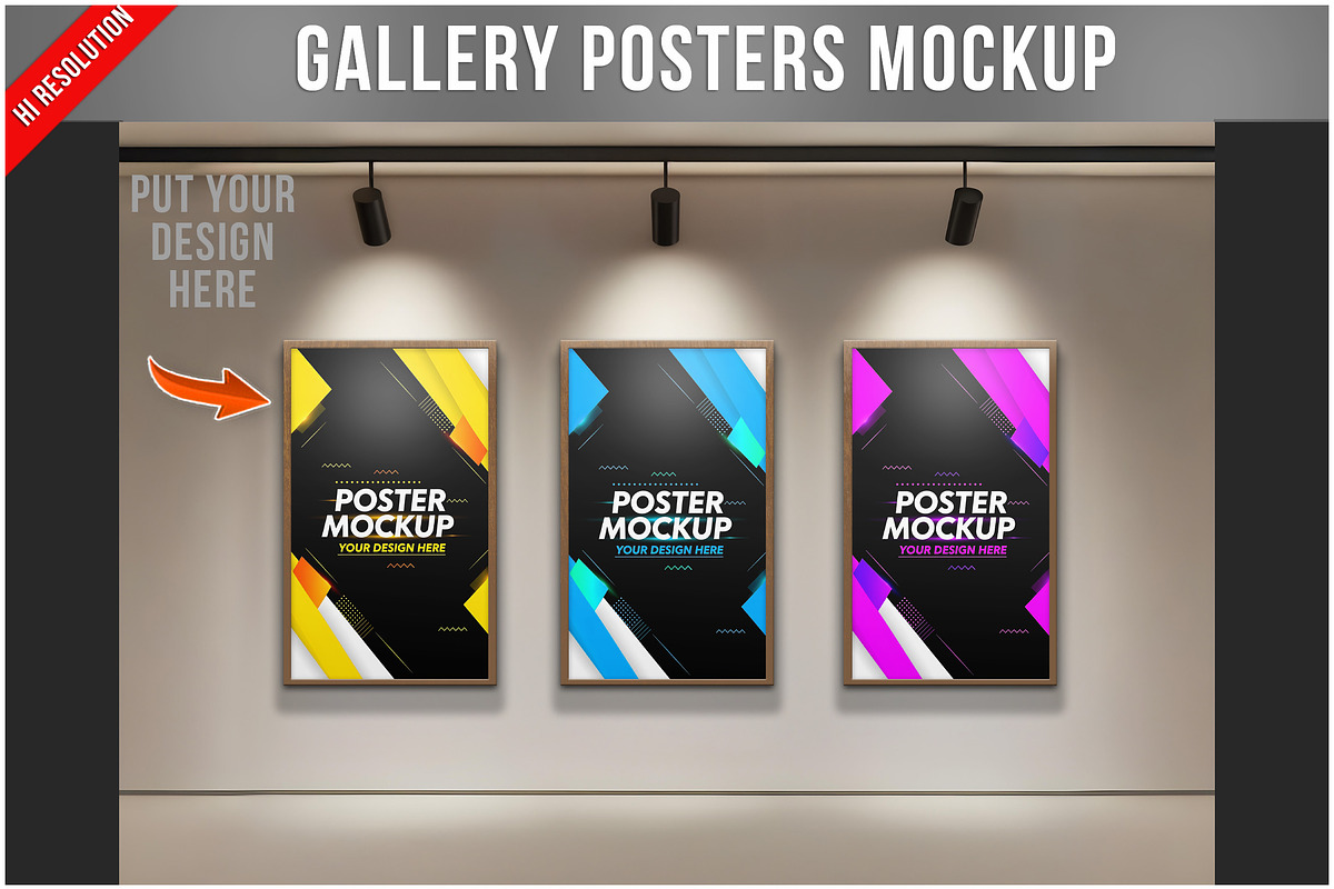 Gallery Vertical Posters Mockup PSD, a Product Mockup by Bruno's Shop (Photo 1 of 4)