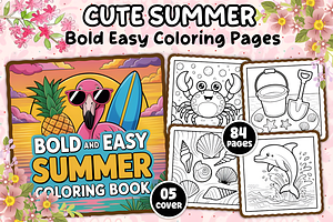 Bold and Easy Summer Coloring Book