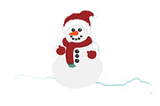 Cute Christmas Snowman Illustration, a Decorative Illustration by cvcreative (Thumbnail 2 of 2)