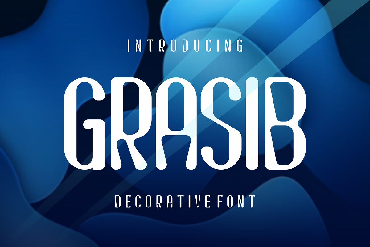 Grasib - Decorative Font, a Sans Serif Font by lelevien (Photo 1 of 4)