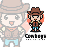 Cowboys Cartoon Logo Design., a Branding & Logo Template by VectorCraft