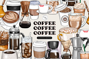 Coffee Drinks Illustrations