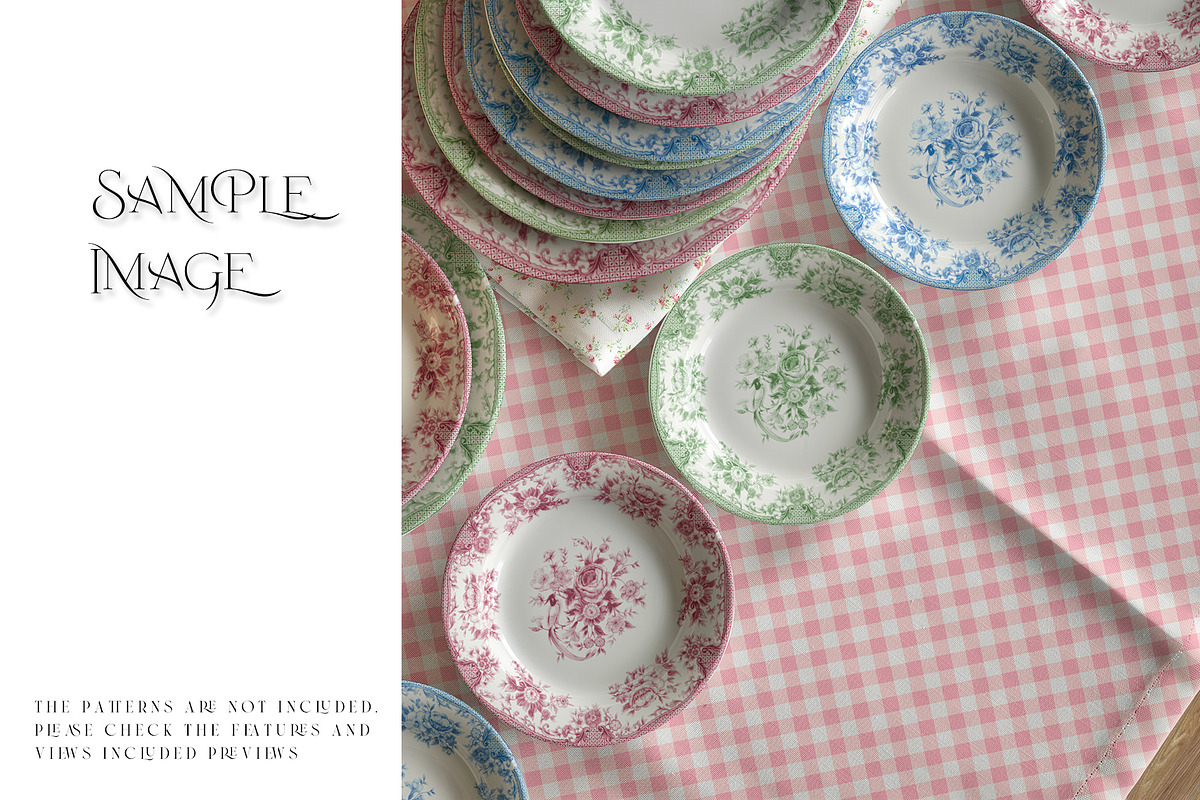 2 Types of Plates Tablecloth Napkin, a Household Mockup by mock-ups (Photo 10 of 11)