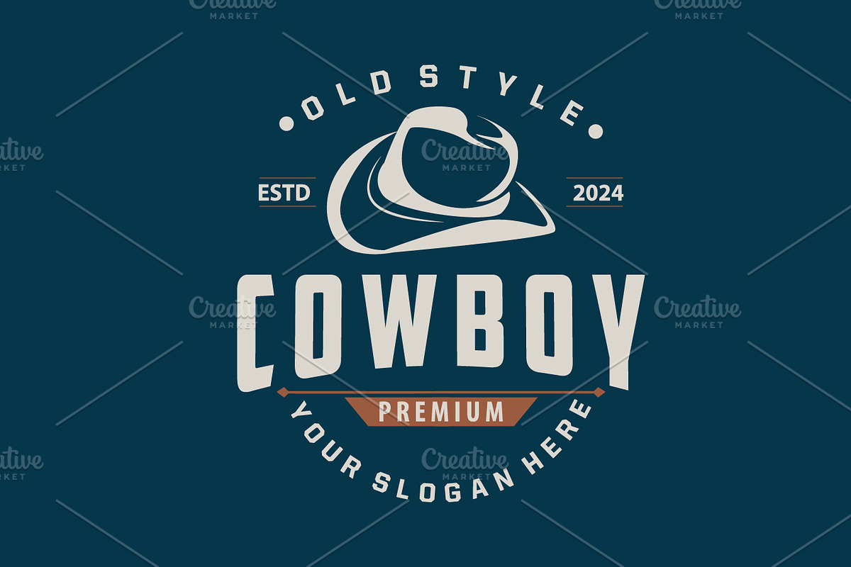 Cowboy hat logo simple old design, a Branding & Logo Template by Maylianaw28