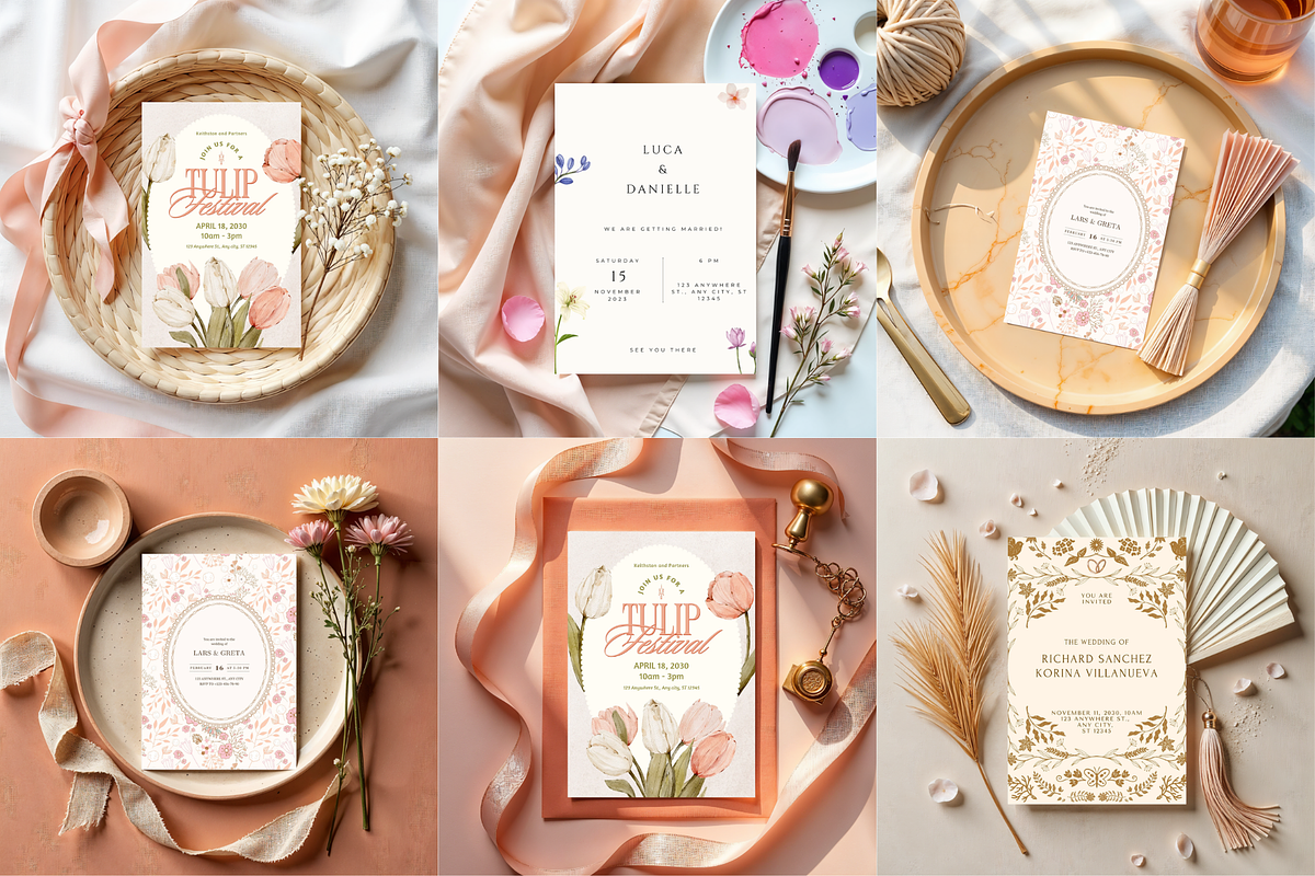 45 Invitation Card Mockups for Canva, a Product Mockup by Matisse Studio (Photo 1 of 10)