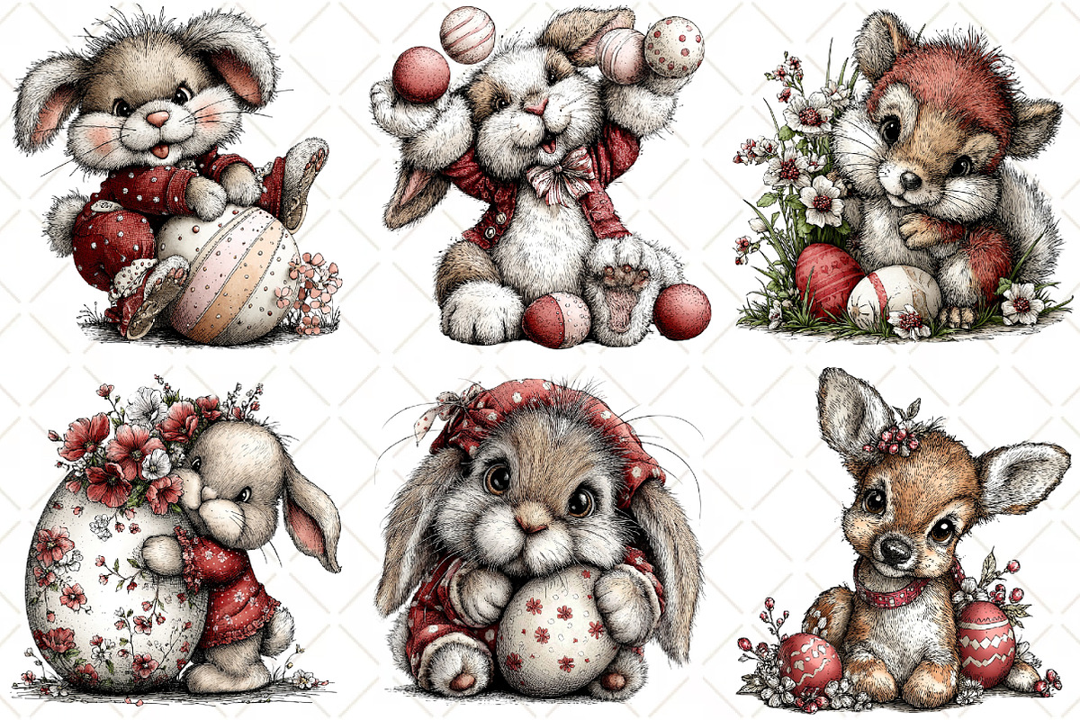 Whimsical Easter Animal Clipart, an Illustration by Black Bird Studio (Photo 4 of 5)