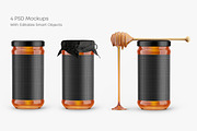 Honey Glass Jar Mockup Set, a Packaging Mockup by Graphic Bird (Thumbnail 3 of 7)