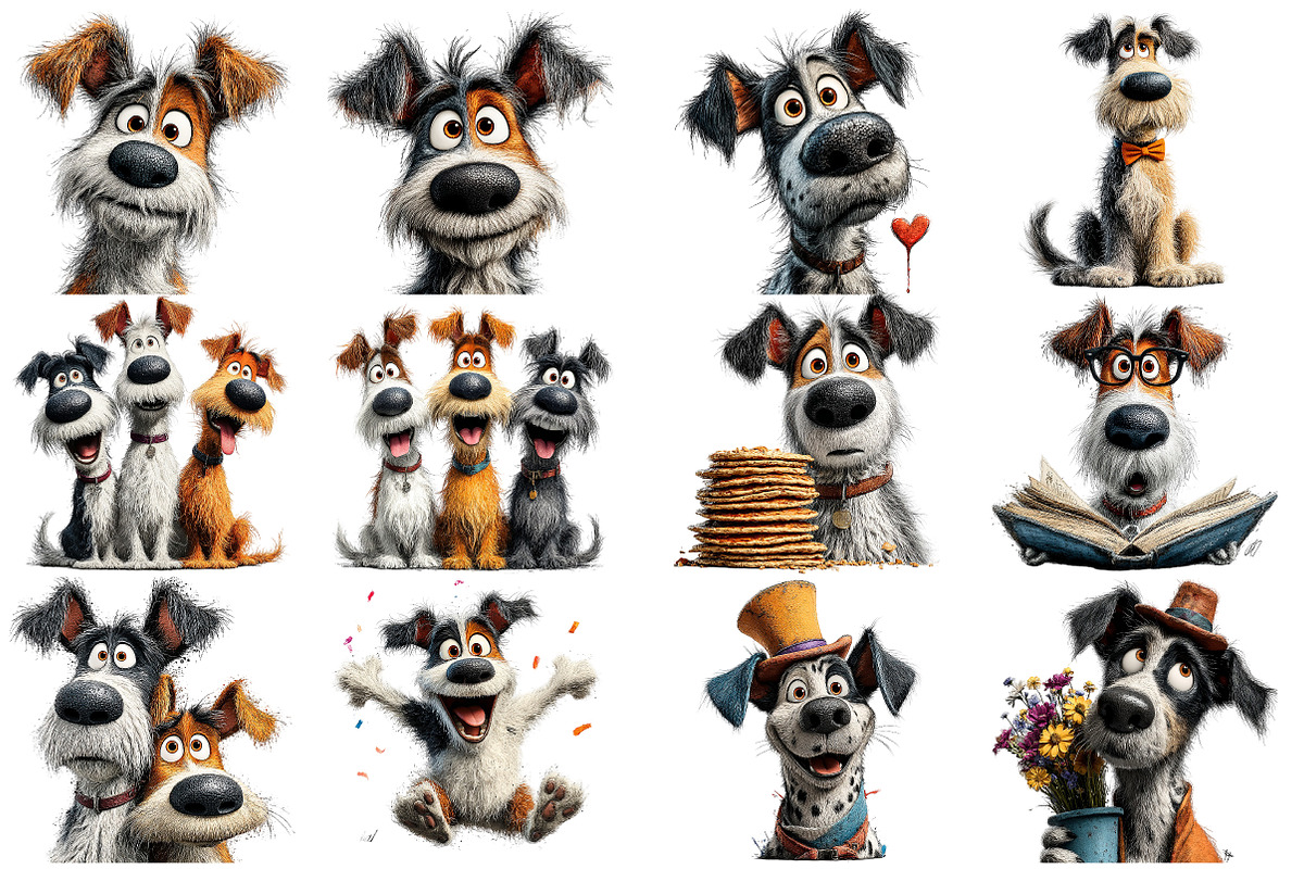 Whimsical Quirky Dogs Clipart, an Illustration by Sublimation Artist (Photo 4 of 7)