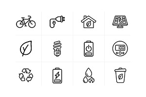 Green Energy and Sustainable Icons, an Icon by VectStock