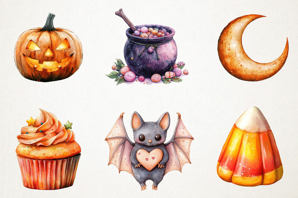 Peach Colored Halloween Clipart, an Illustration by RobertsArt (Photo 5 of 7)