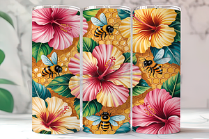 3D Floral Honeybee Tumbler, an Arts & Entertainment Photo by LamanAzalea