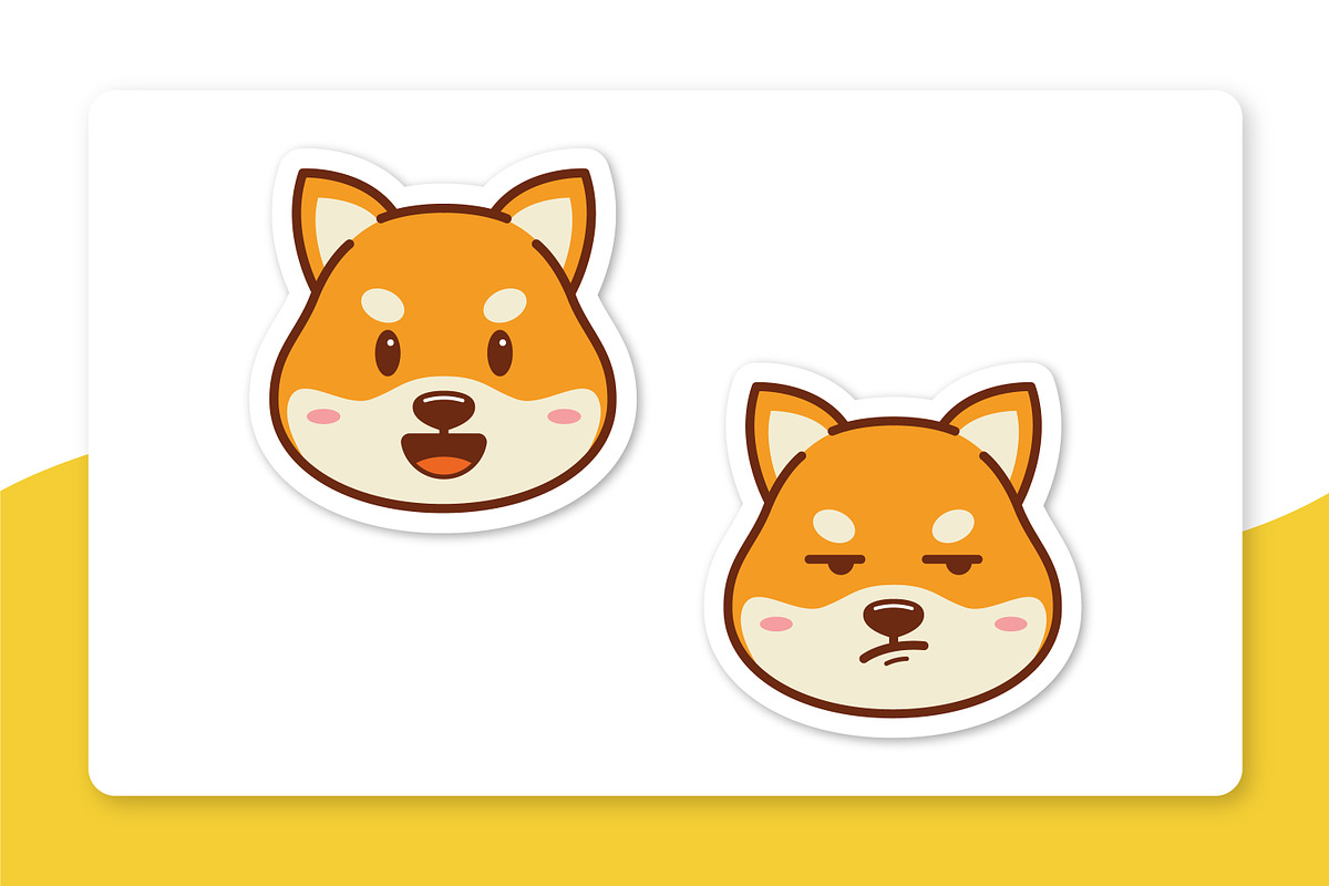 Cute Shiba Inu Emoticon, an Emoji Icon by yellowline (Photo 3 of 3)