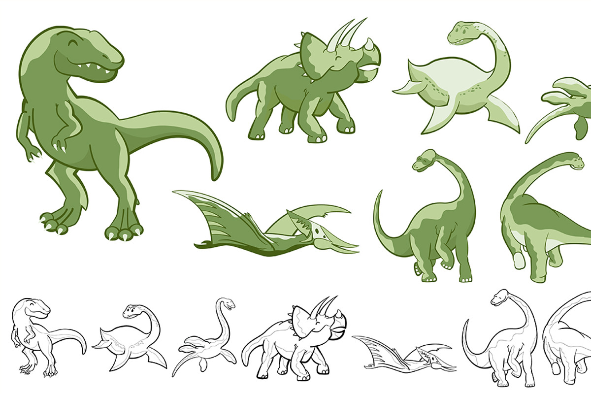 Dinosaur Vectors, an Object Graphic by Preyer Design