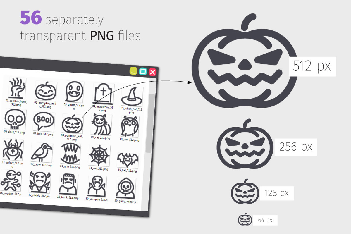 Halloween Line Icons Set, an Outline Icon by Voysla's Shop (Photo 3 of 4)