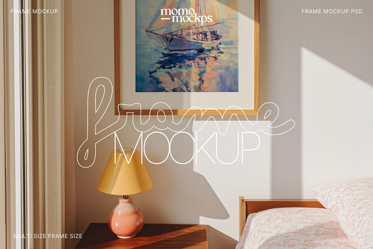 Bedroom Art Frame Mockup | DIN A, a Mockup by momomockps (Photo 8 of 9)