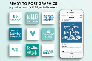 Hello Summer Typography Set