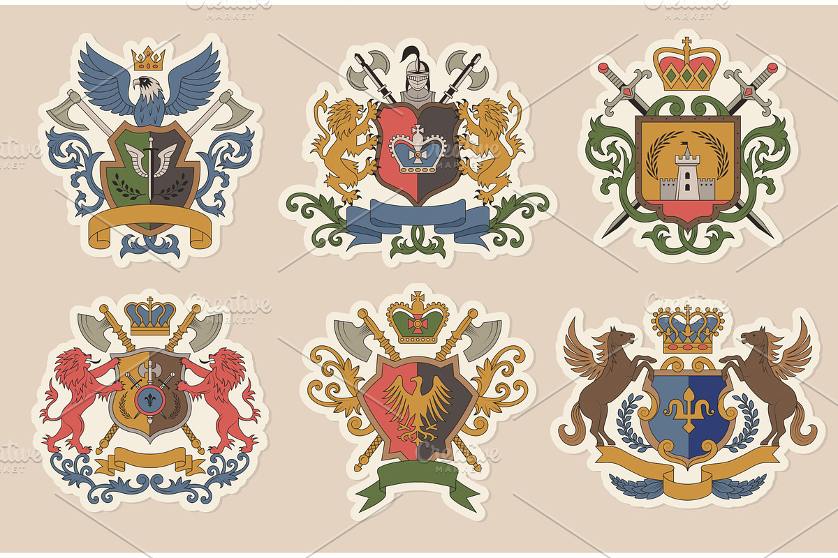 Heraldic badges. Luxury identity, an Illustration by Onyx