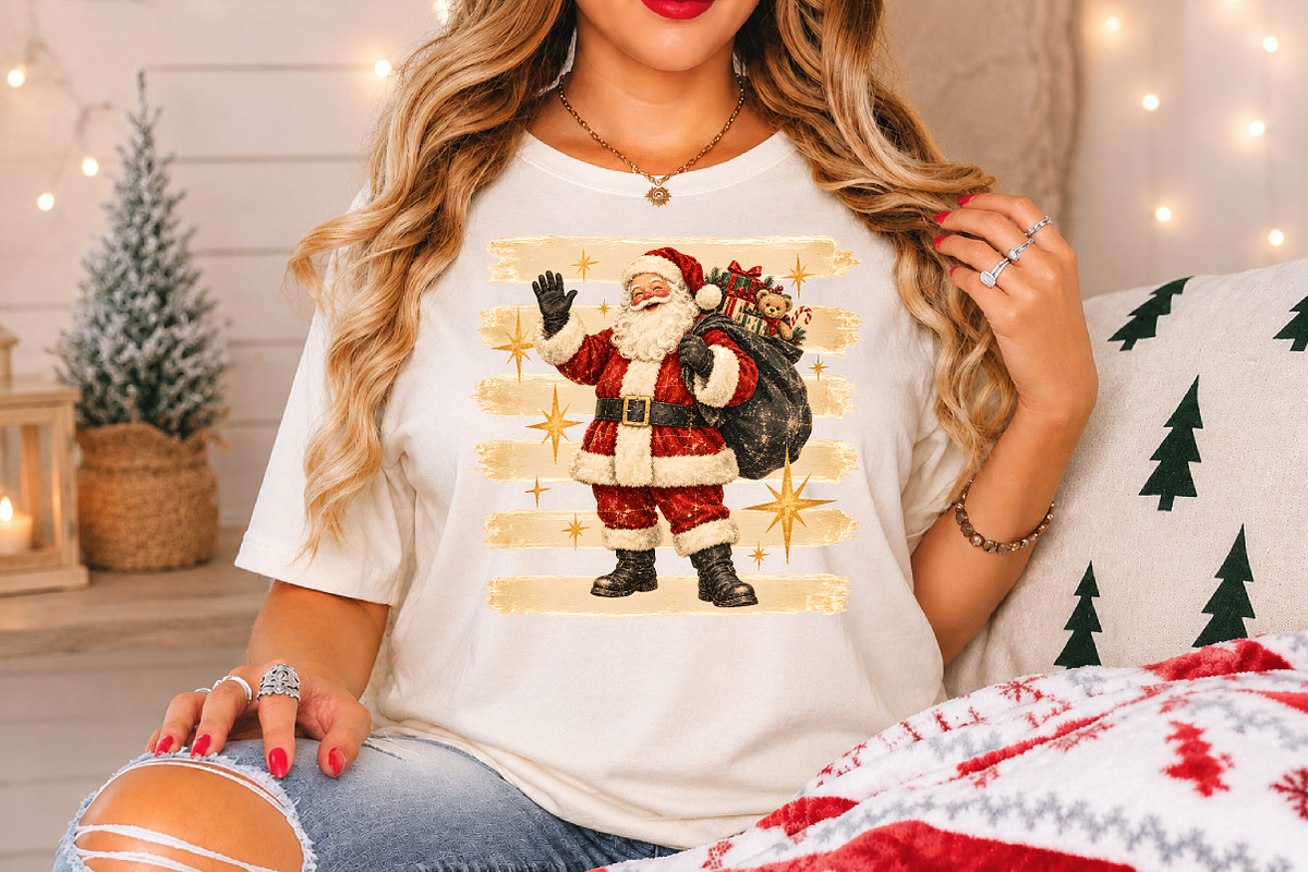 Vintage Santa Claus Christmas PNG, a Seasonal Illustration by Rose Art (Photo 4 of 4)