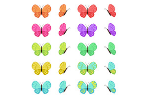 Colored Butterflies Set