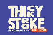 Thicky Stroke - Handrawn Font, a Handwritten Font by Muflieart (Thumbnail 1 of 6)
