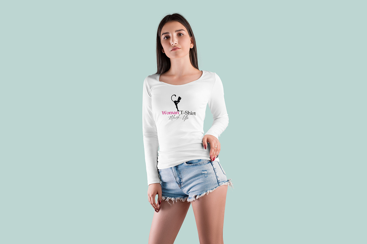Long Sleeve Woman T-Shirt MockUp, a Shirt Mockup by PSD Market (Photo 10 of 11)